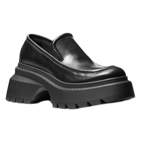 Michael Michael Kors Women's Shiloh Leather Lug Loafers - Picture 1 of 4